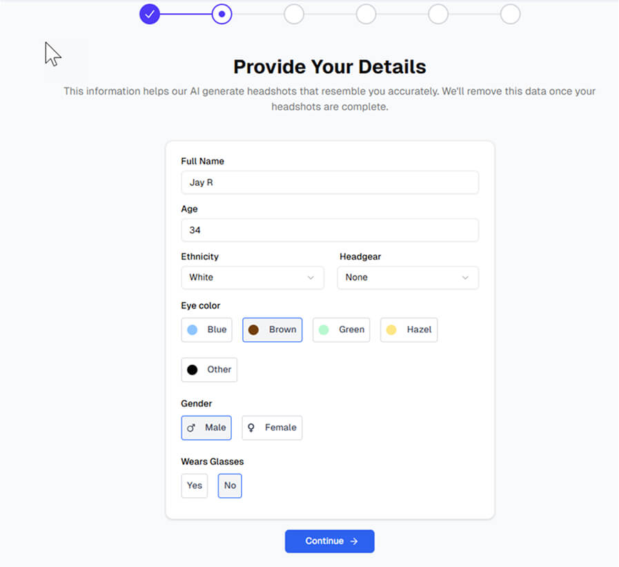 Personal Details Form